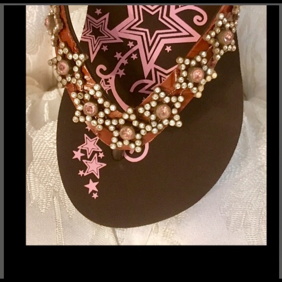 BLAZIN ROXX Rhinestone Stars Flip Flops - Picture 5 of 6